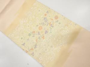 花鳥に蝶・宝尽くし模様織り出し　名古屋帯